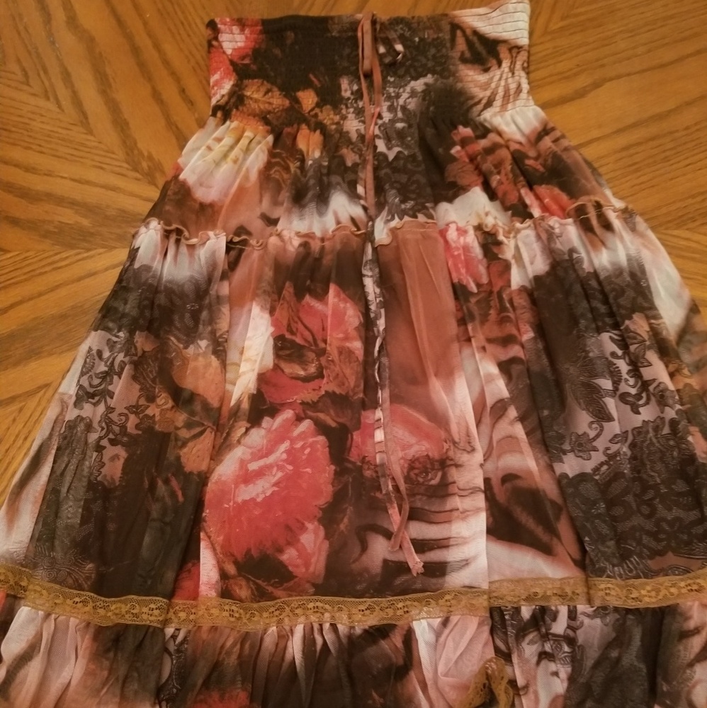 A Lapis Strapless Dress/Skirt